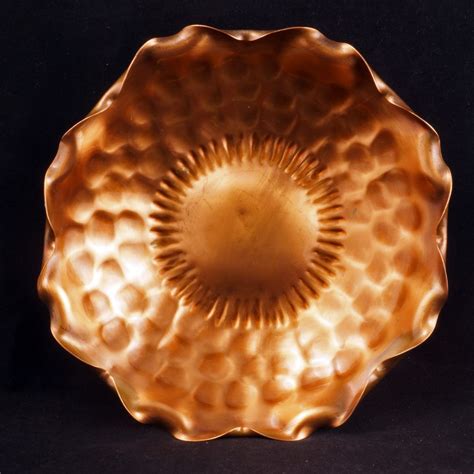 Hammered <b>Gregorian Copper Bowl</b> Flower Shape Ruffled Footed 6. . Gregorian copper bowl